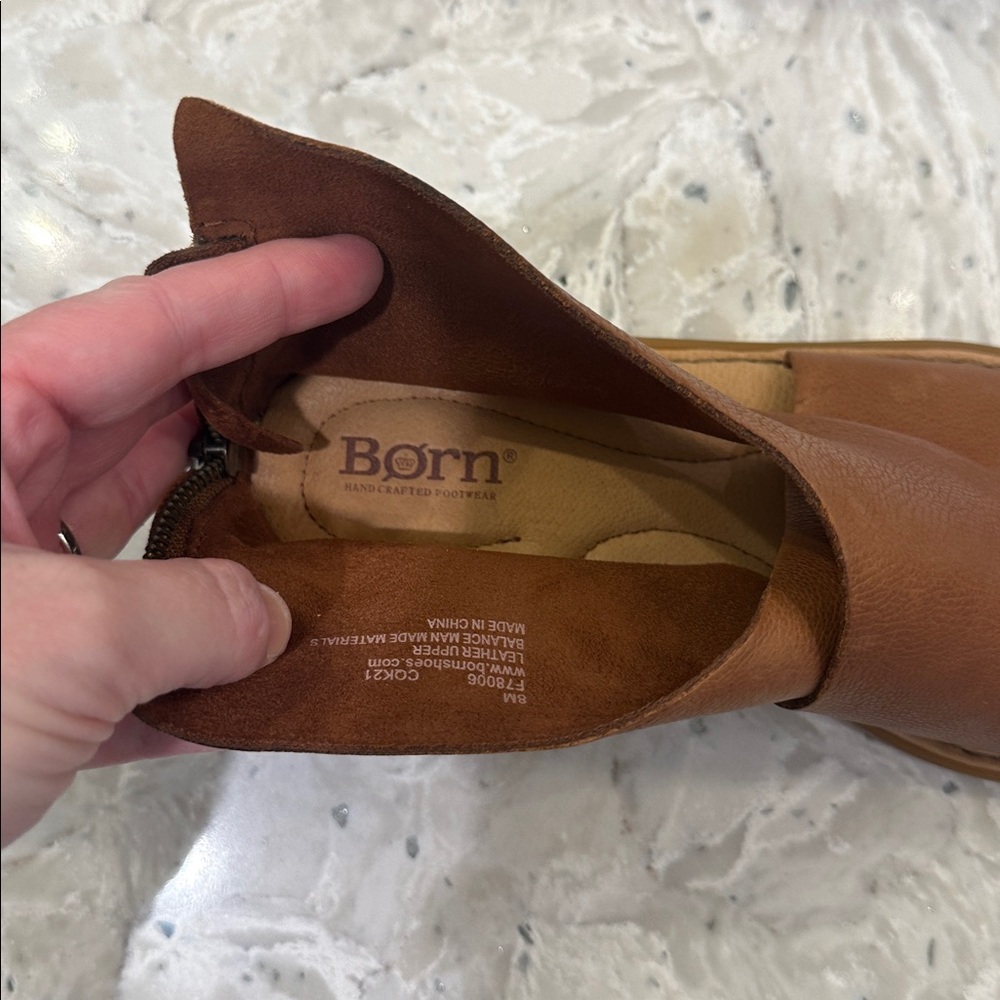 Born Tan Leather Slip-On Sandals - Picture 2 of 6